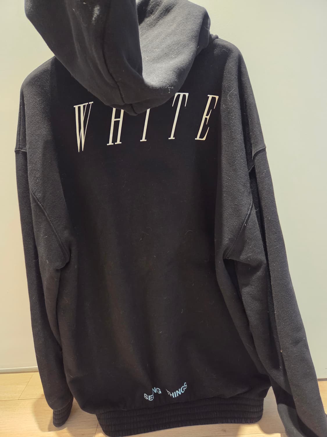 Off-White NOT REAL 블랙 후드티 M 상품이미지3