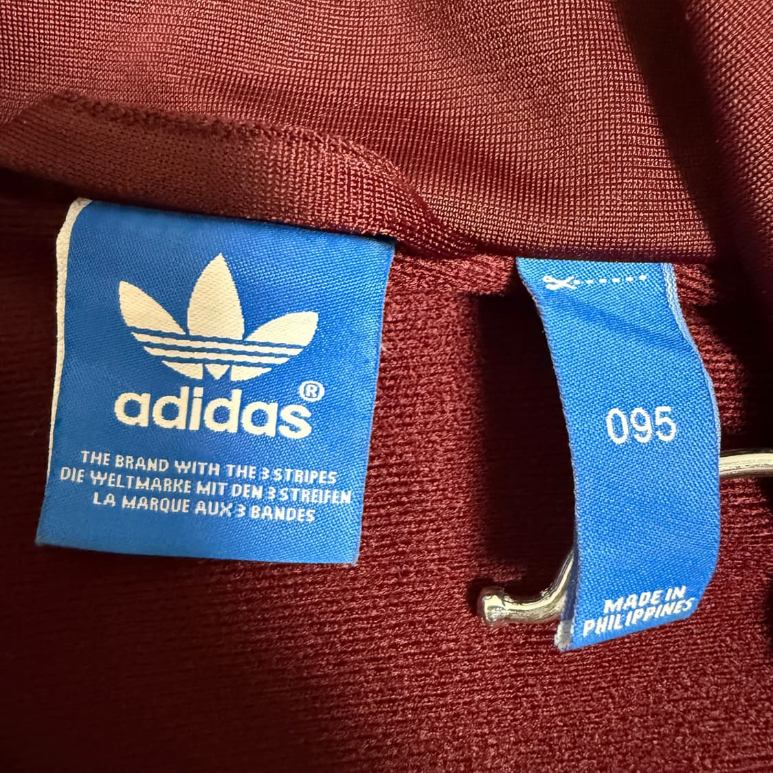 아디다스 파이어버드 백로고 져지 버건디 95 트랙탑 상품이미지3