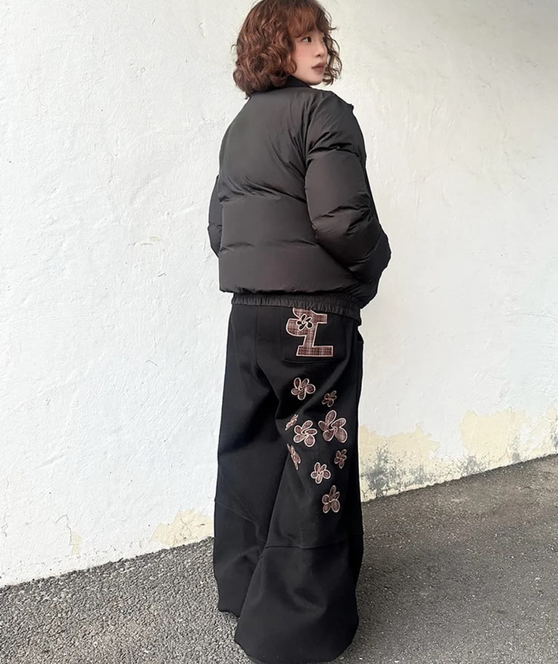 슬릭글로우 백체크 스웨트 기모팬츠 상품이미지1