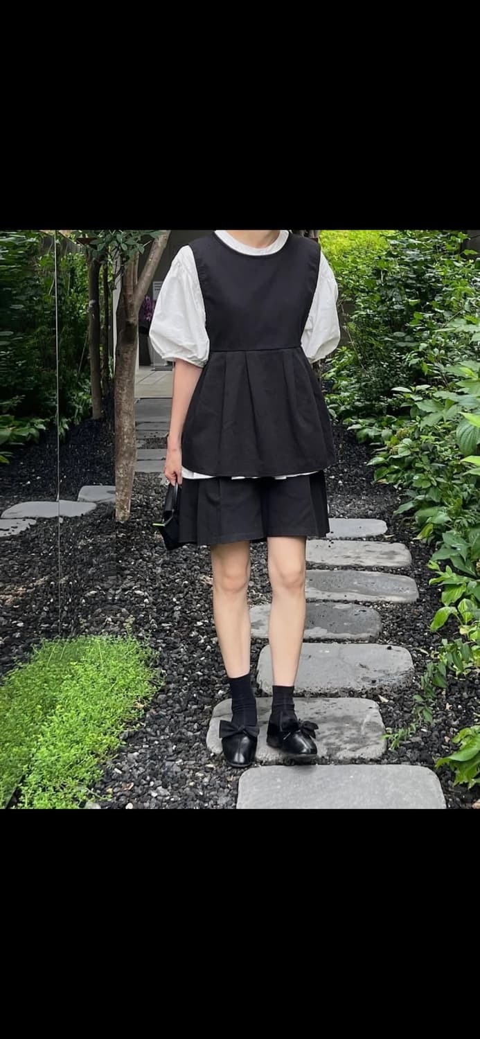 이데알레 백리본 레이어드 베스트 상품이미지6