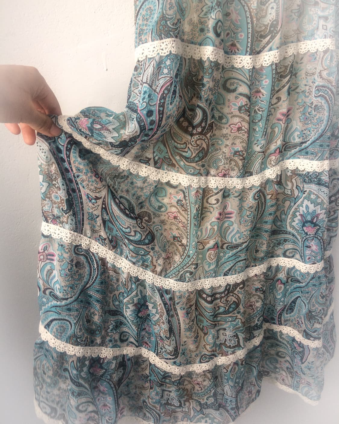 Lace up point paisley pattern sleeveless 상품이미지5