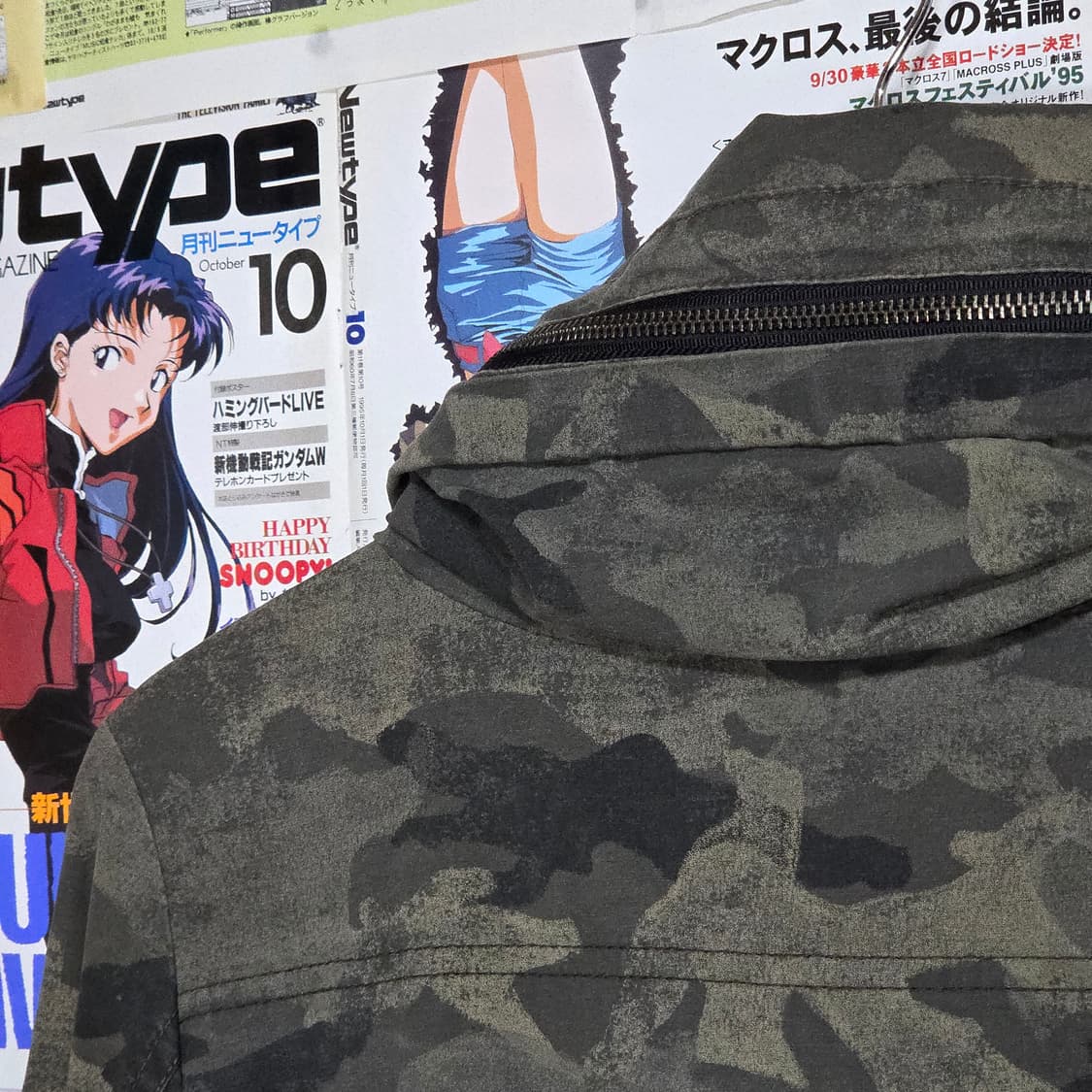 빈티지 밀리터리 카모 하이넥 코튼 집업 상품이미지7