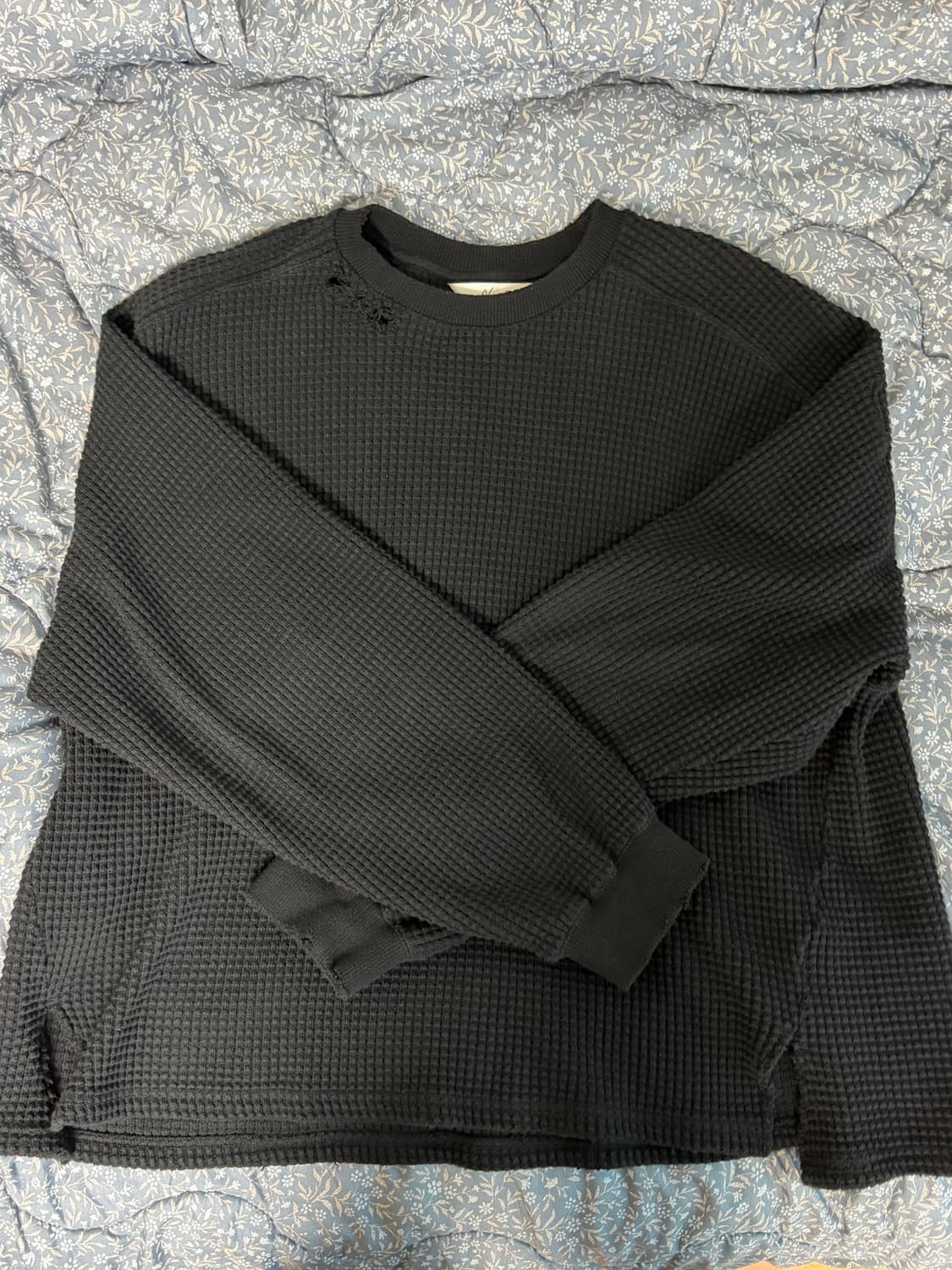 DAMAGE HEAVY WAFFLE OVERSIZED LS T-shirt 상품이미지3