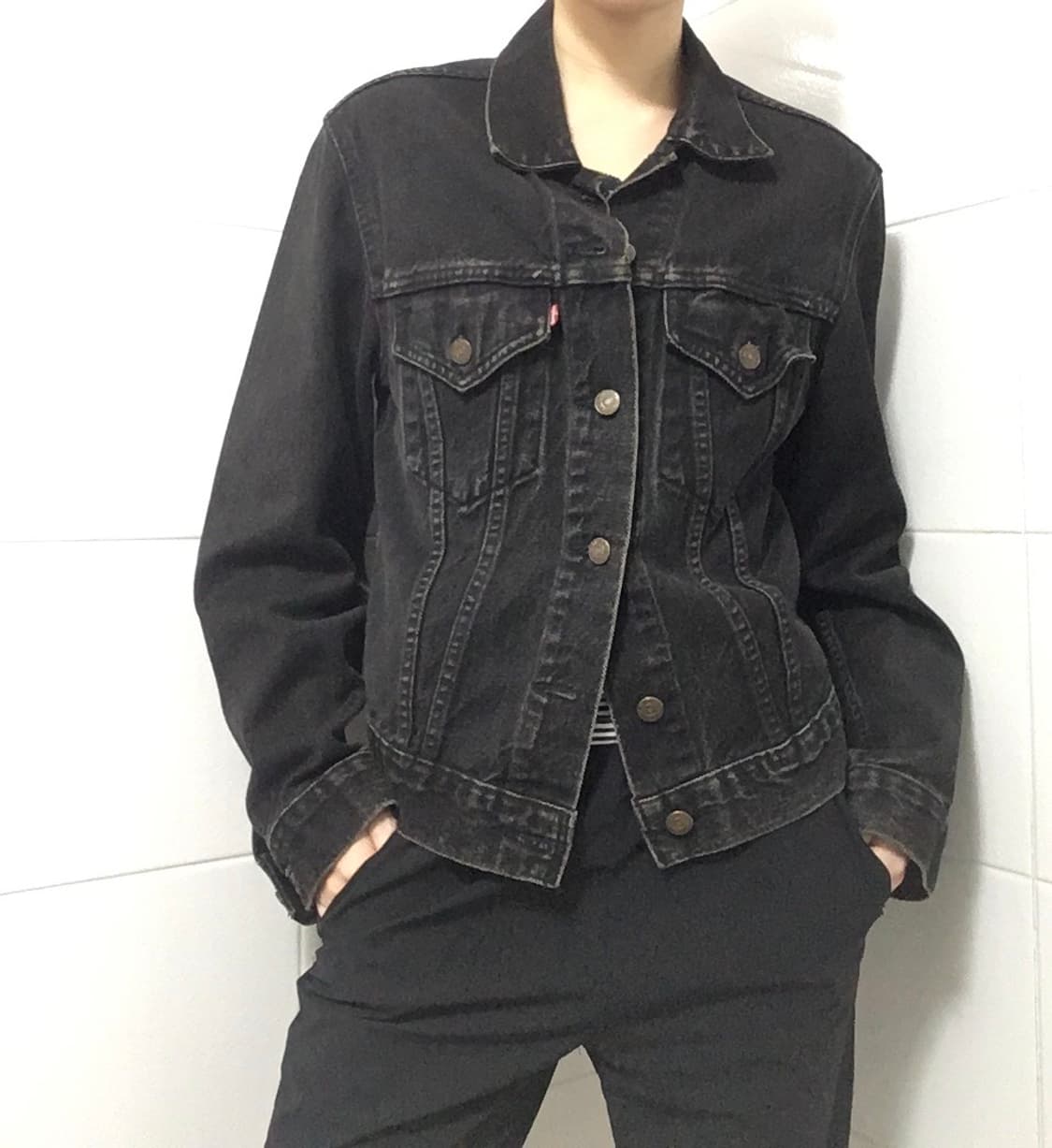 리바이스 블랙 데님 자켓 S 상품이미지1