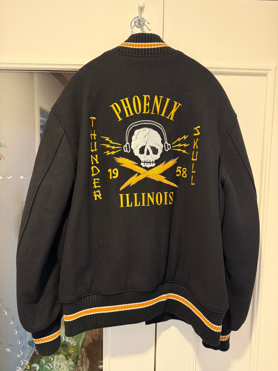 아웃스탠딩 바시티자켓 블랙 L 상품이미지3