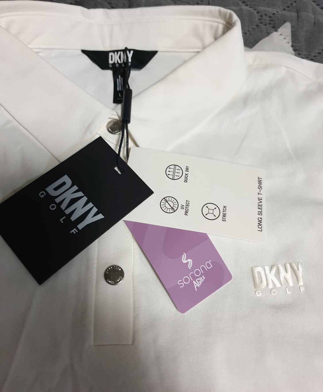 (새상품) DKNY골프 기능성 긴팔 카라티 (네이비,크림) L 상품이미지6