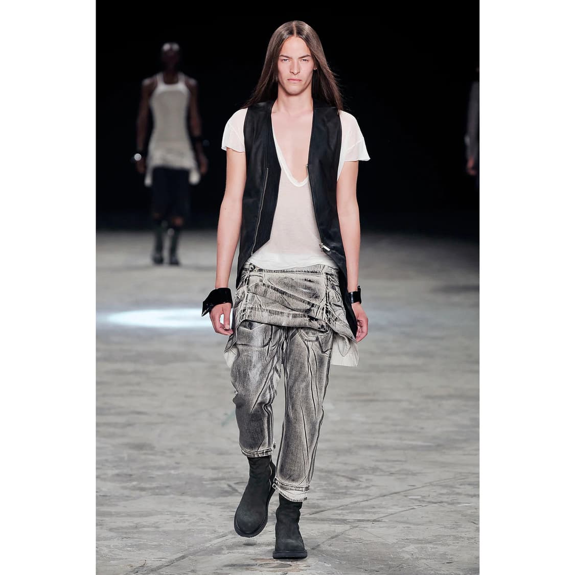 릭오웬스 - 10SS RELEASE DRKSDW 그레이벌 왁스 코팅진 - 상품이미지7