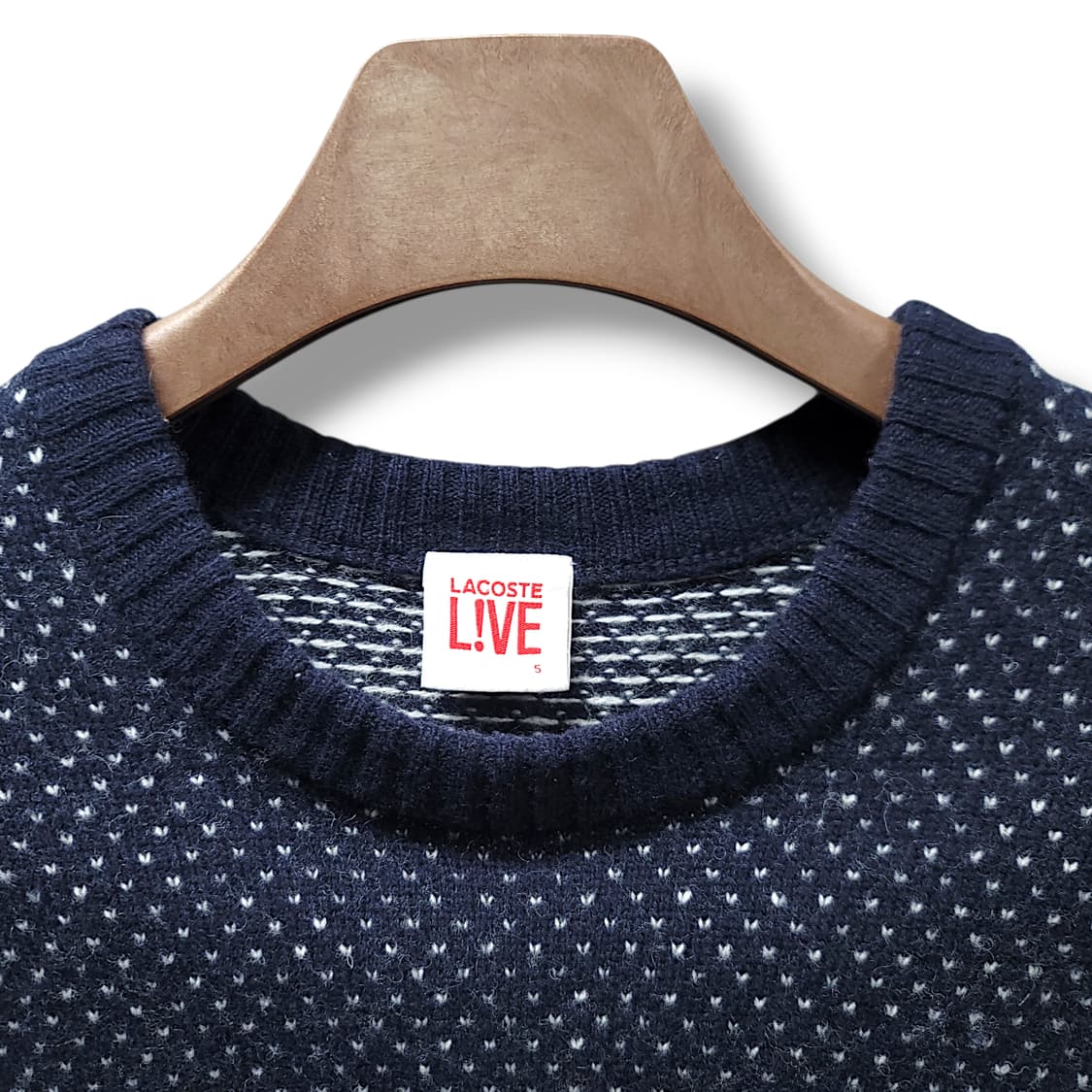 [105/5] 라코스테 네이비 토트 울&폴리 니트 상품이미지8