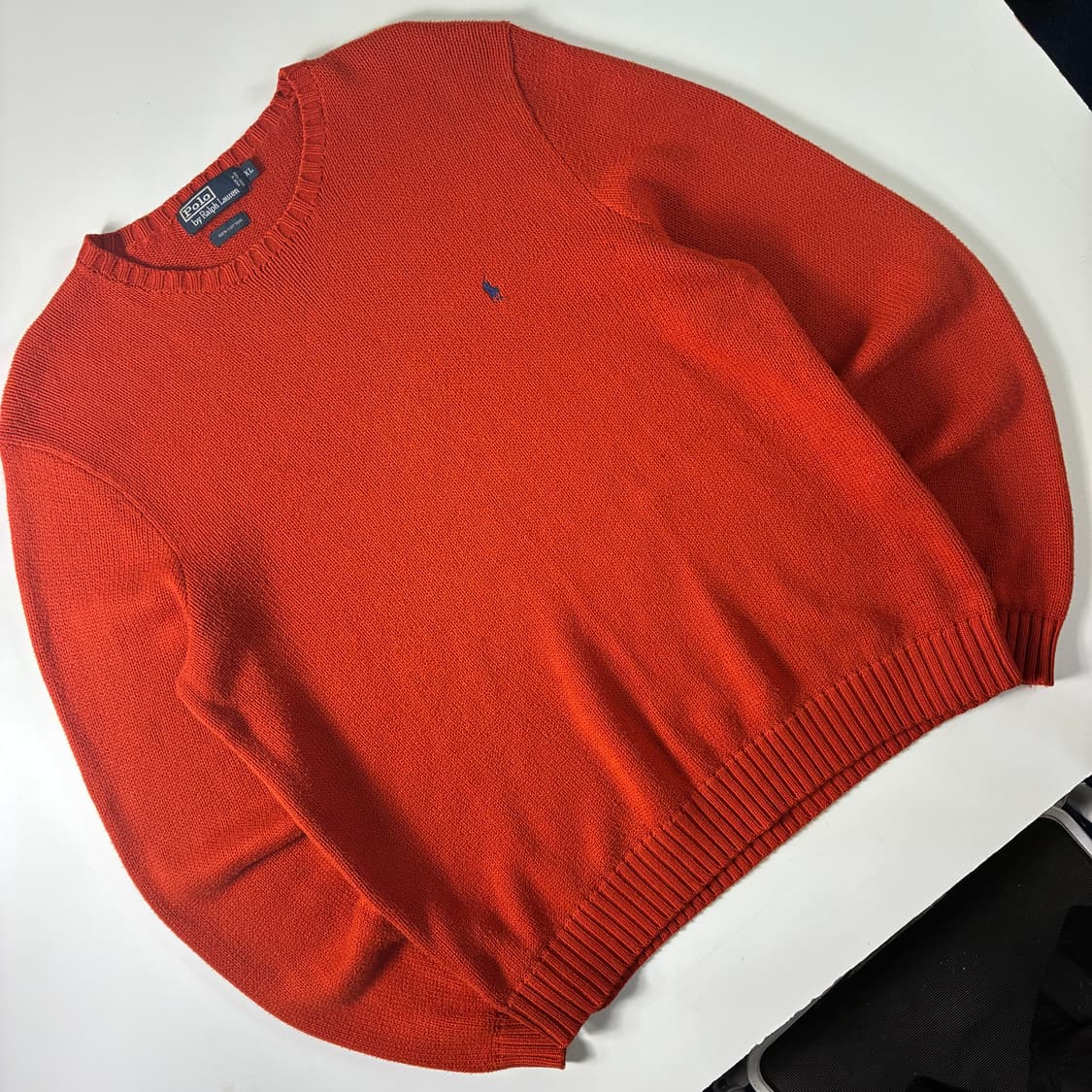 Polo  폴로 랄프로렌 90,s 자수 코튼 오렌지 니트  상품이미지2