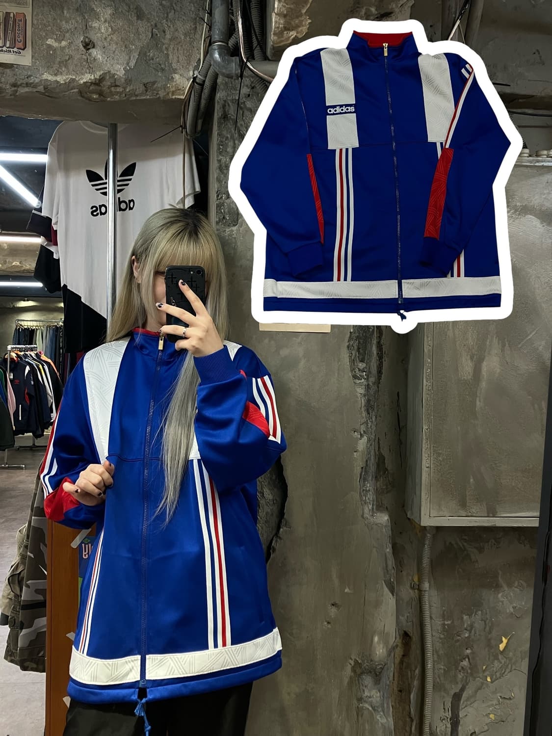 데상트 아디다스 져지 블루 XL  #csz1028 상품이미지1