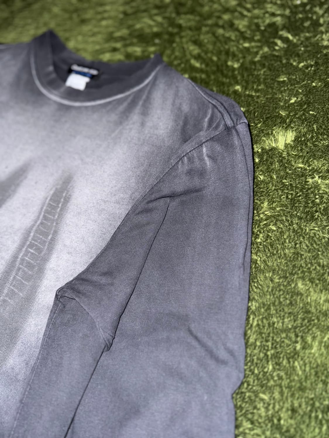 [XL] 코스트 퍼 킬로 더티 워싱 블리치드 스테어 롱슬리브 블랙 상품이미지4