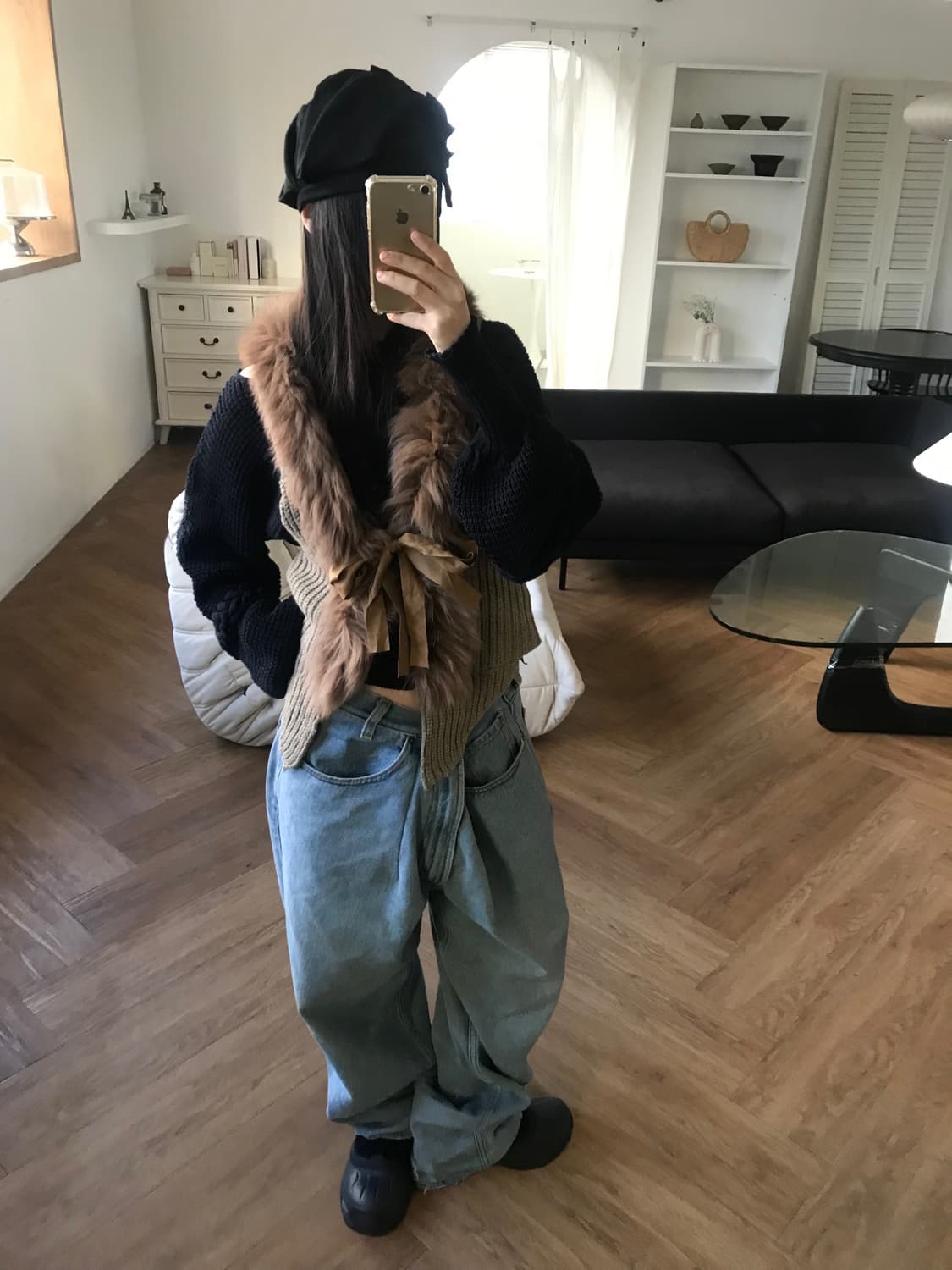 vintage fur vest 상품이미지2