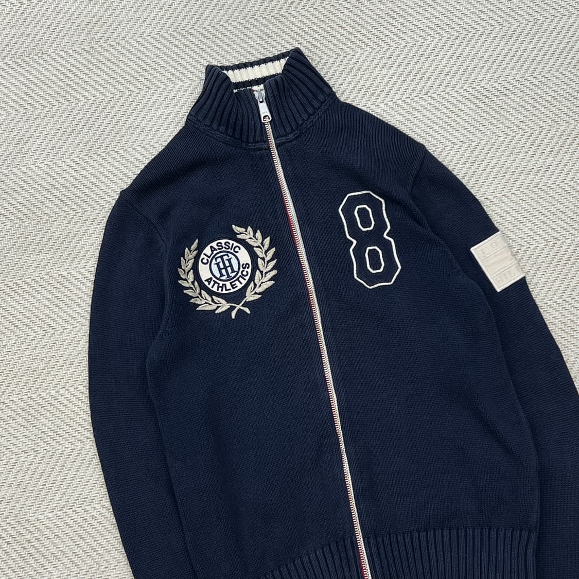 타미힐피거 자수 패치 니트 집업 r2589 상품이미지3