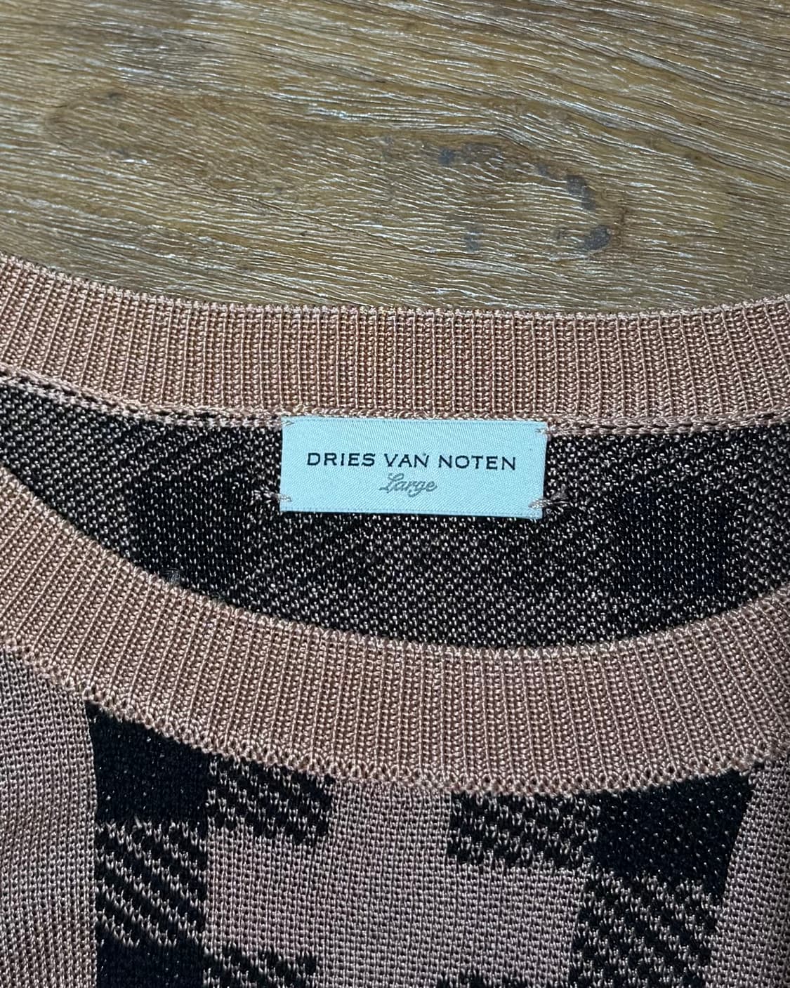 드리스 반 노튼 코퍼핑크 체크 7부 반팔 니트 상품이미지7