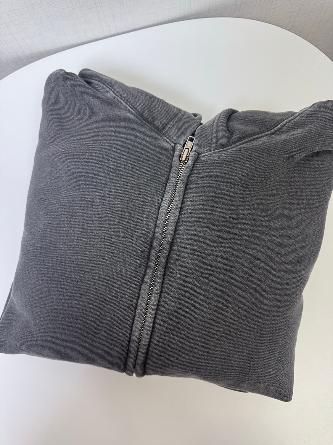 가먼트 워싱 크롭 후드 집업 상품이미지2