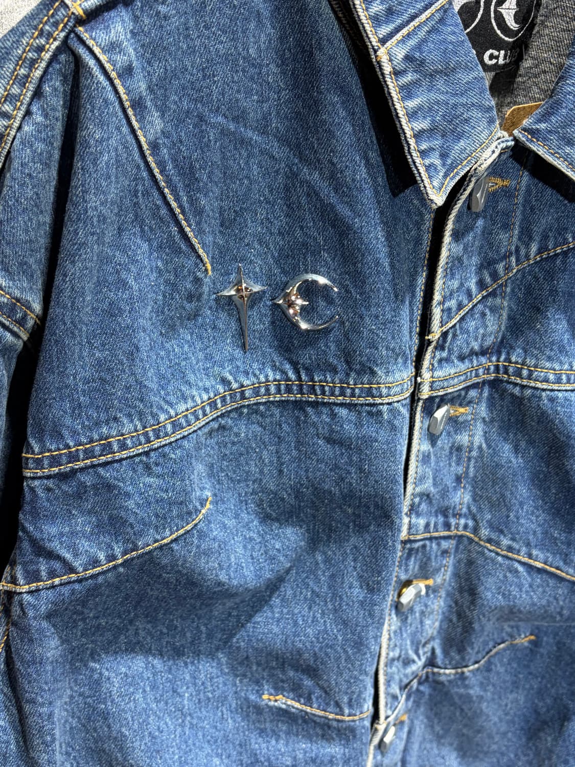 3 Thug Club 떠그클럽 심볼 레더패치 절개 데님자켓 상품이미지6