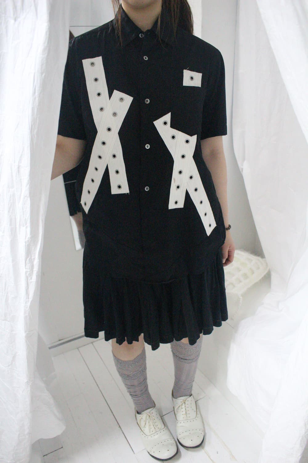 eyelet patch half shirt 상품이미지6