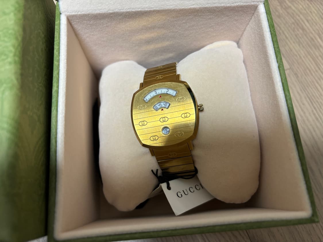 새것 구찌 그립 메탈시계 골드 남여공용 35mm 상품이미지1