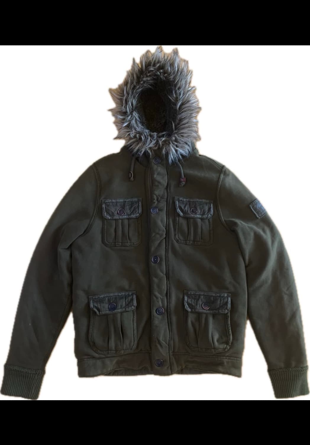 아베크롬비 울프죠 퍼 후드 자켓(카키) 상품이미지1