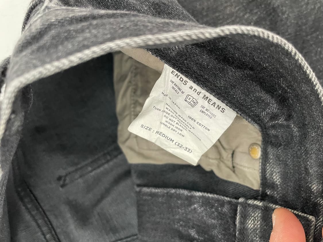 Ends and means 빈티지 워싱 블랙 데니 상품이미지3
