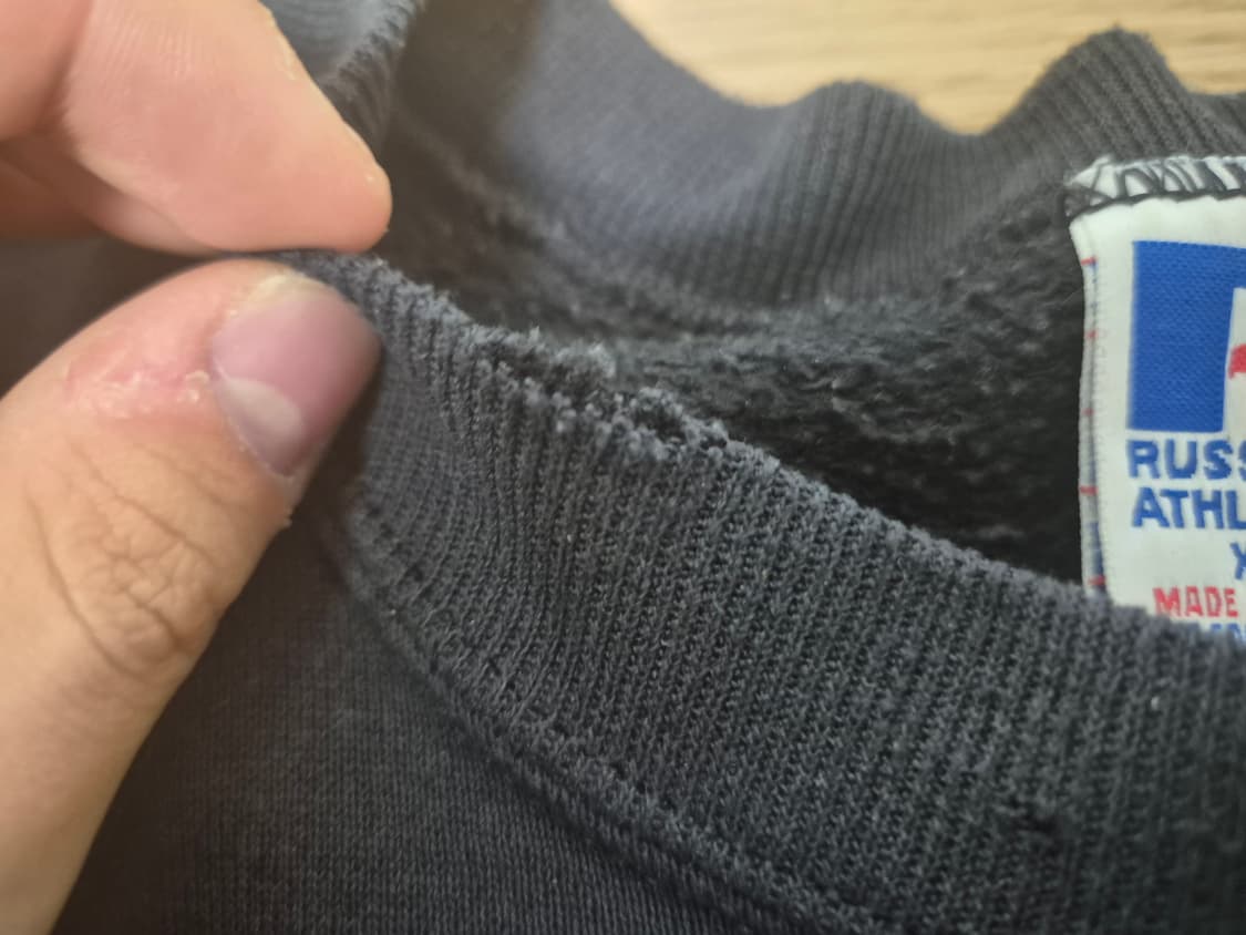 90s 러셀 스웻셔츠 made in usa 블랙 상품이미지3