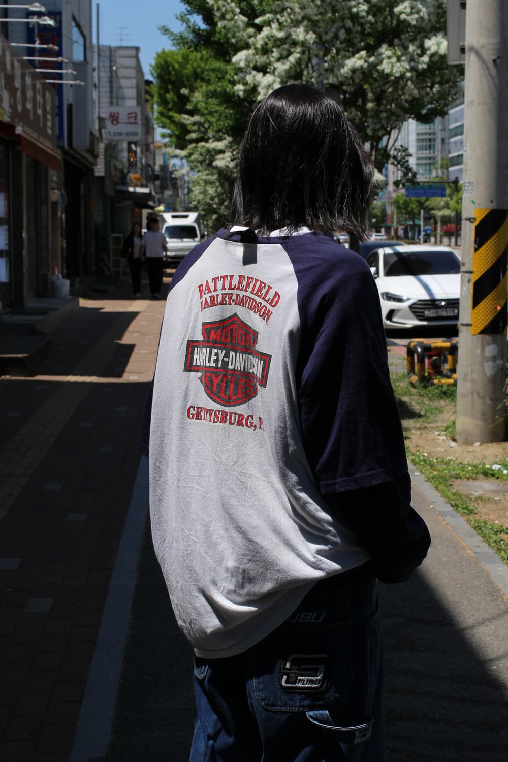 00s Harley Davidson Flag Raglan T-shirt  상품이미지2
