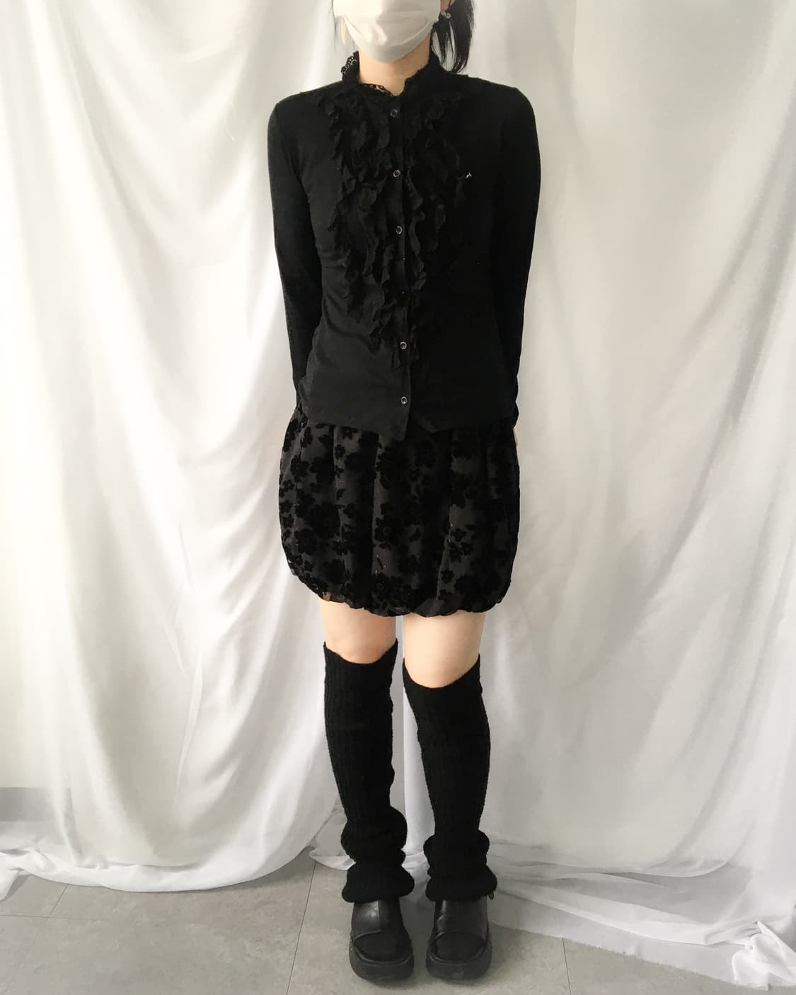 Velvet pattern balloon fit skirt 상품이미지4