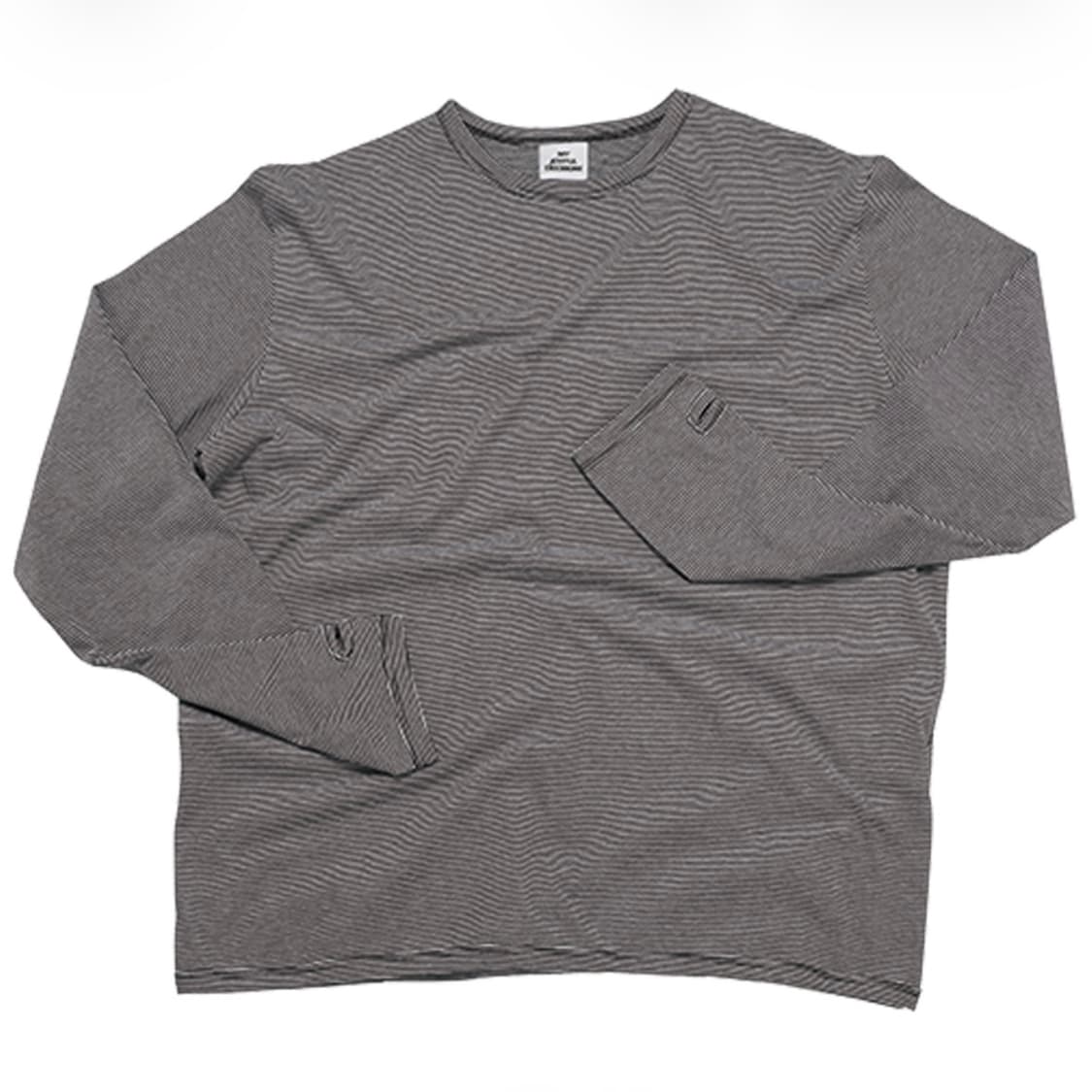 [M] MJD 스트라이프 핑거홀 롱슬리브 블랙 상품이미지1