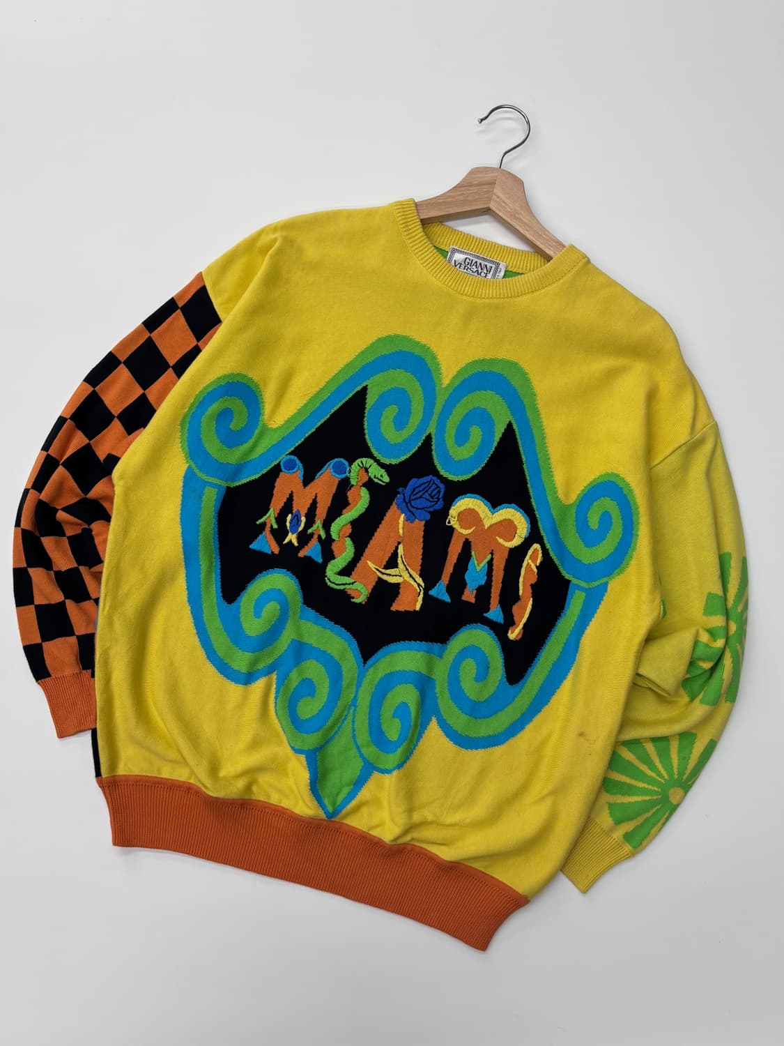 Gianni Versace 베르사체 90s 멀티컬러 자수 로고 니트 상품이미지1