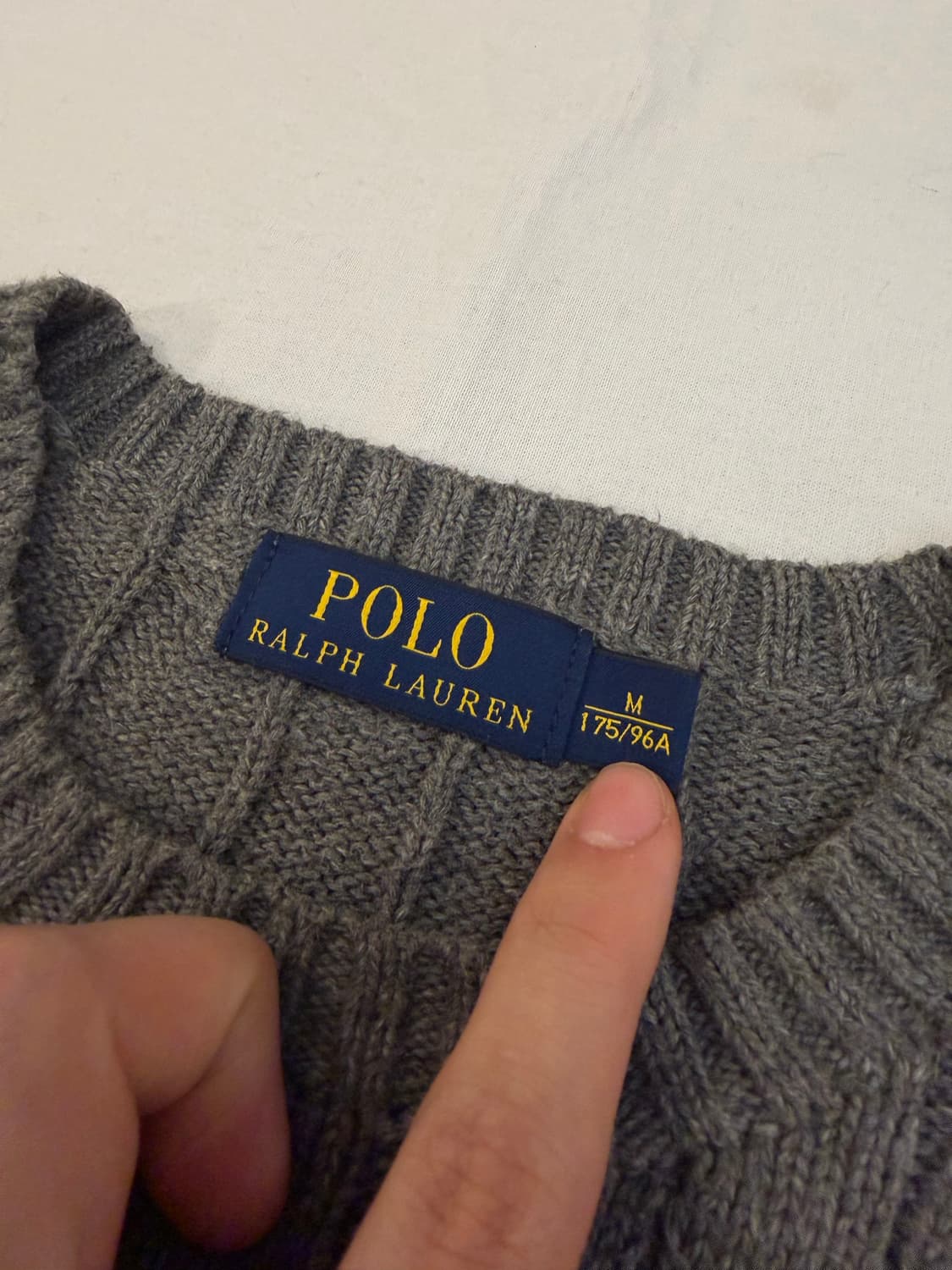 폴로 랄프로렌 꽈배기 케이블 니트 그레이 상품이미지3