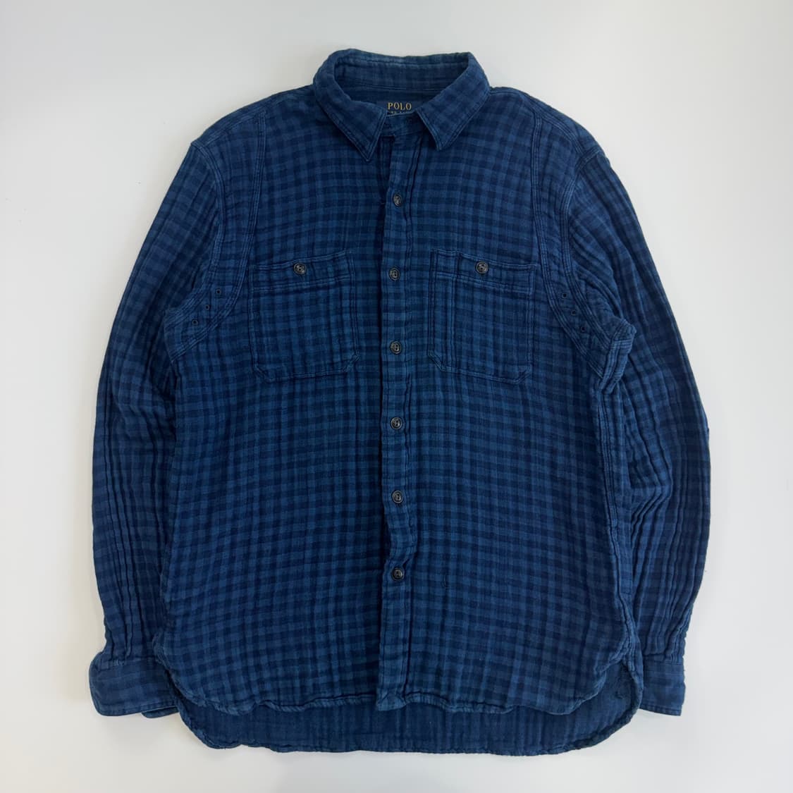 Polo 폴로 투포켓 블루 체크 코튼 셔츠  상품이미지3