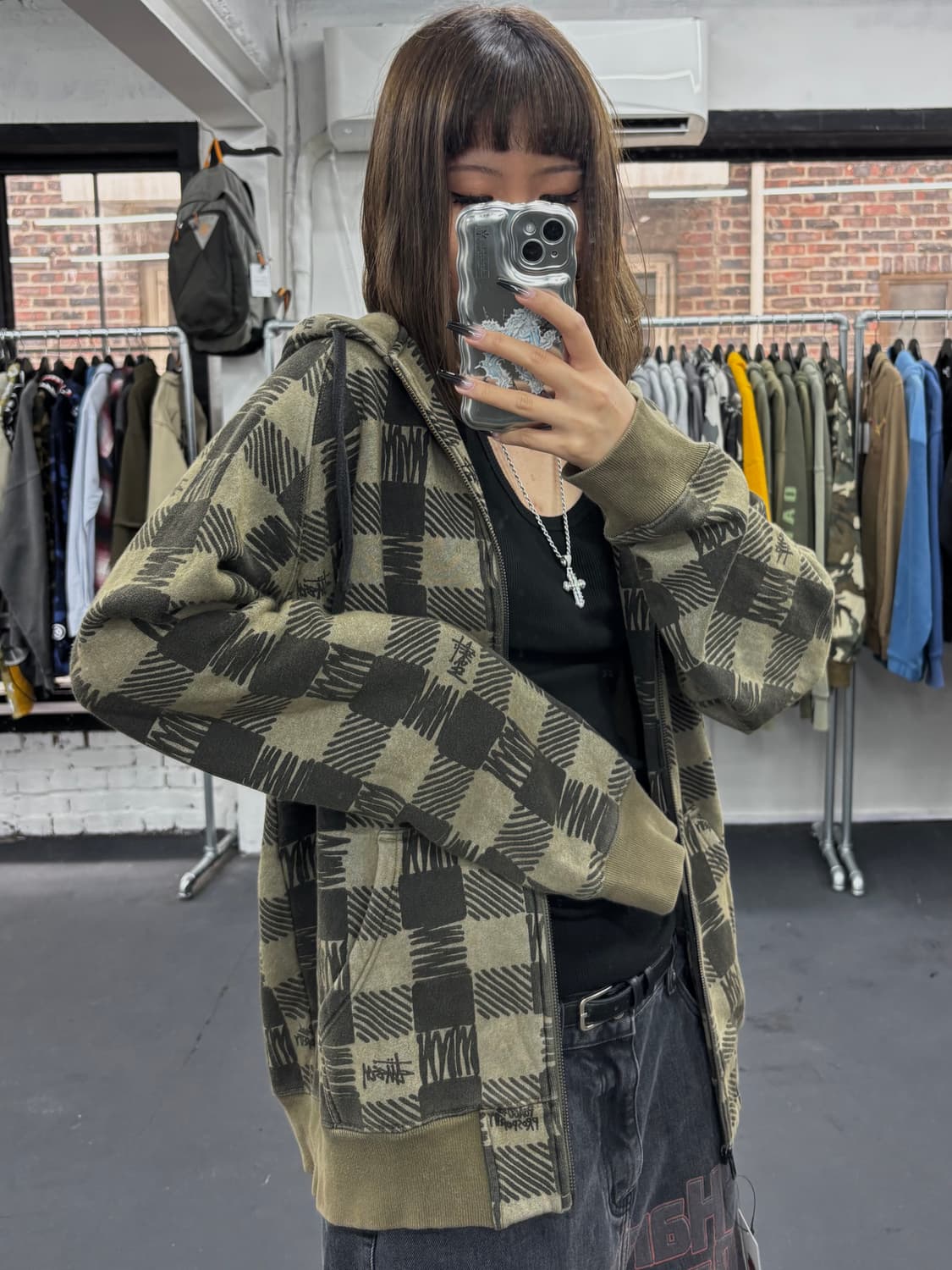 스투시 체크패턴 후드집업 상품이미지2