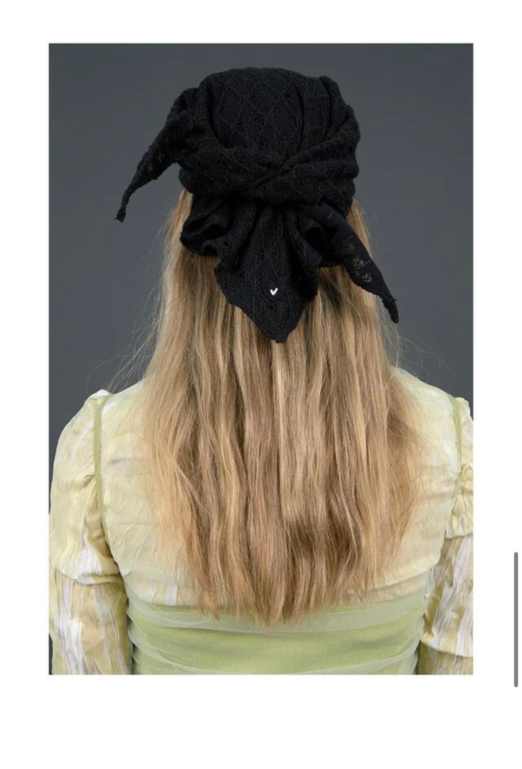 Awesomeneeds -SCARF CAP_LACE BLACK 상품이미지5
