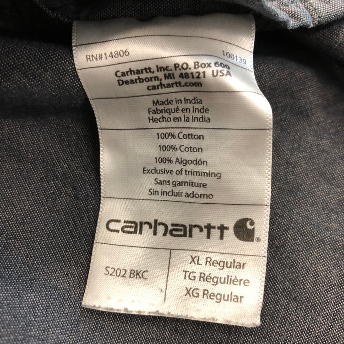 칼하트 S202 가먼트 워크셔츠 XL 상품이미지6