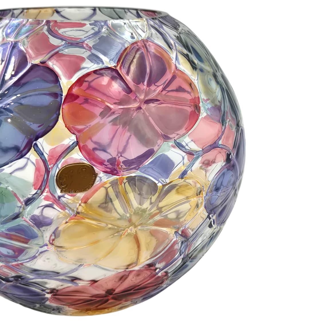 90s 체코 보헤미아 컬러 나팔꽃 구체 대형 화병 상품이미지2