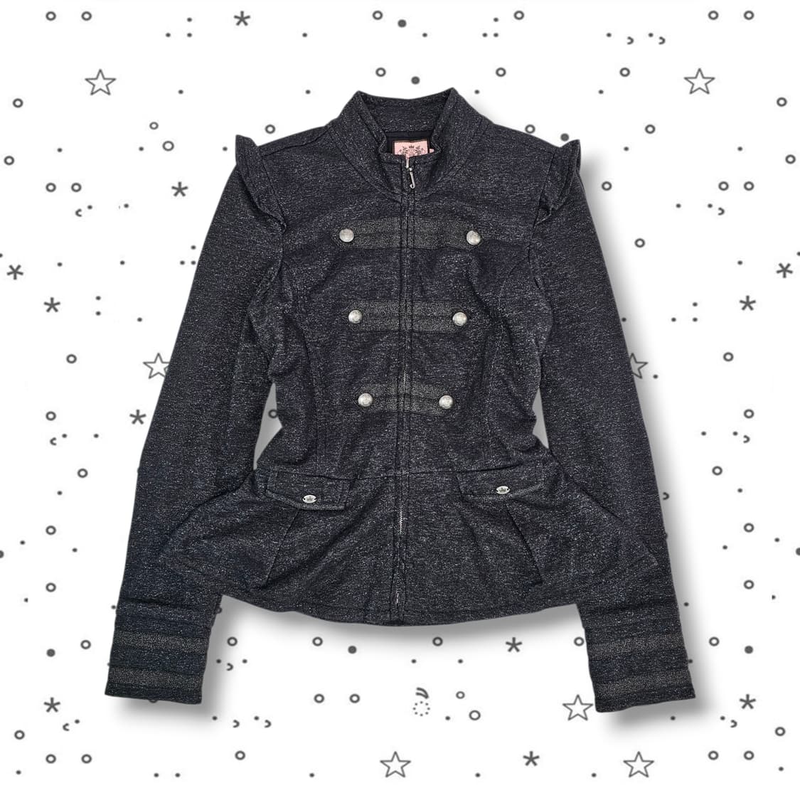 L JUICY COUTURE 글리터 챠콜 나폴레옹 투버튼 자켓 상품이미지2