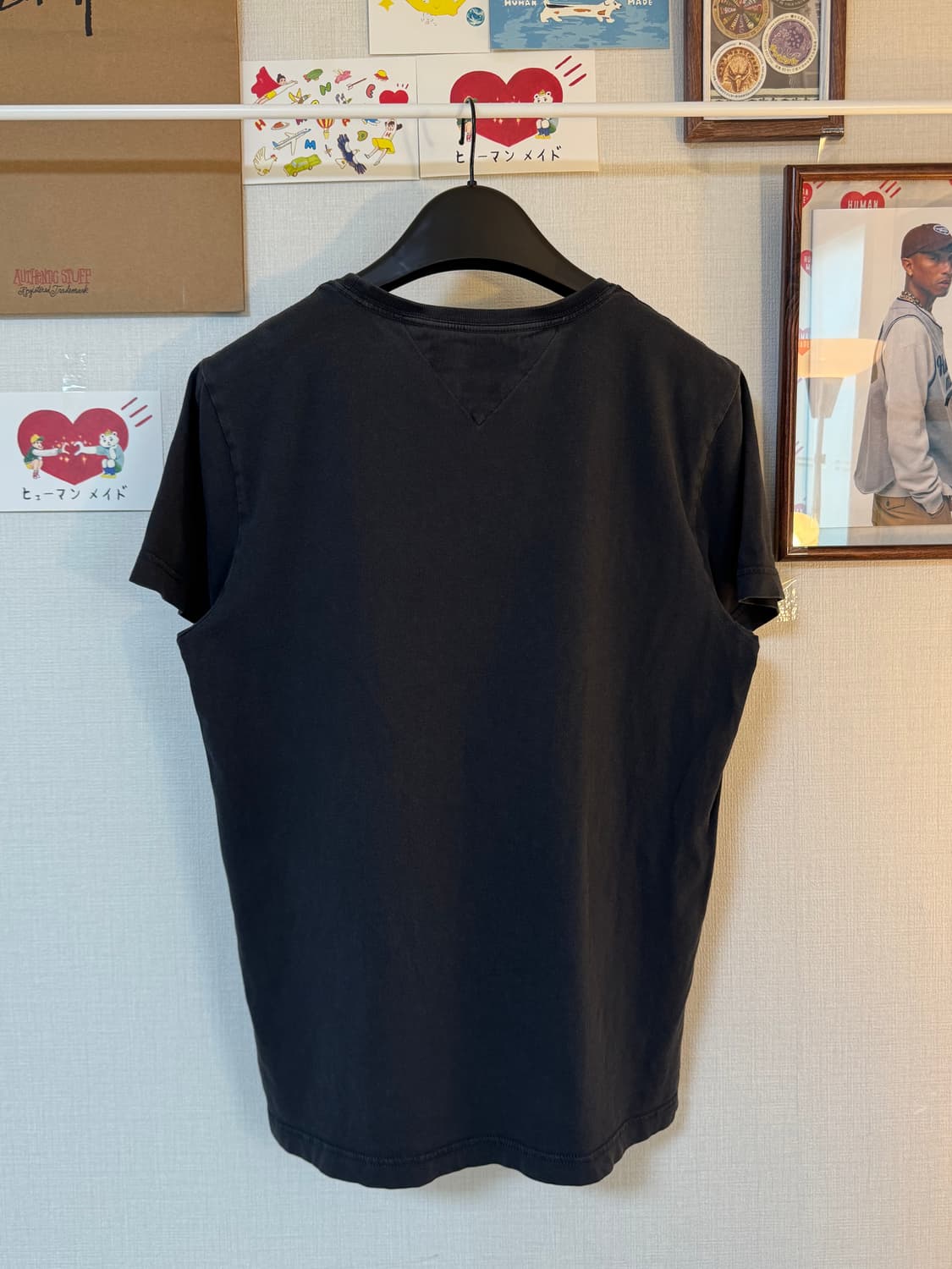 (M)타미힐피거 자수로고 코튼 반팔티 블랙 상품이미지2