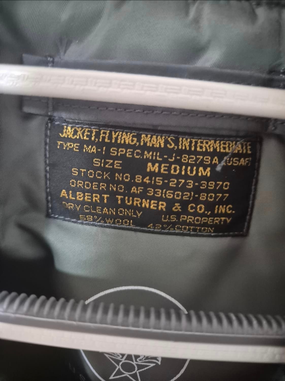 토이즈 맥코이 MA-1 알버트 터너 MIL-J-8279a 상품이미지4