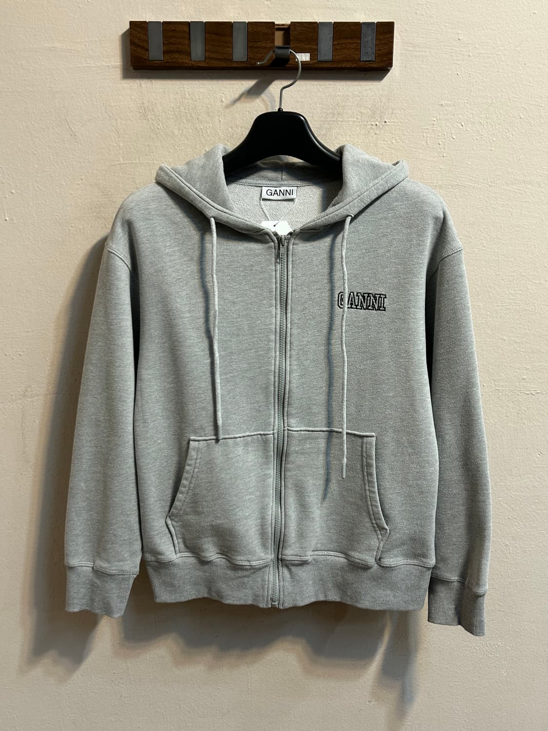 가니 오가닉 코튼 로고 후드집업 상품이미지2