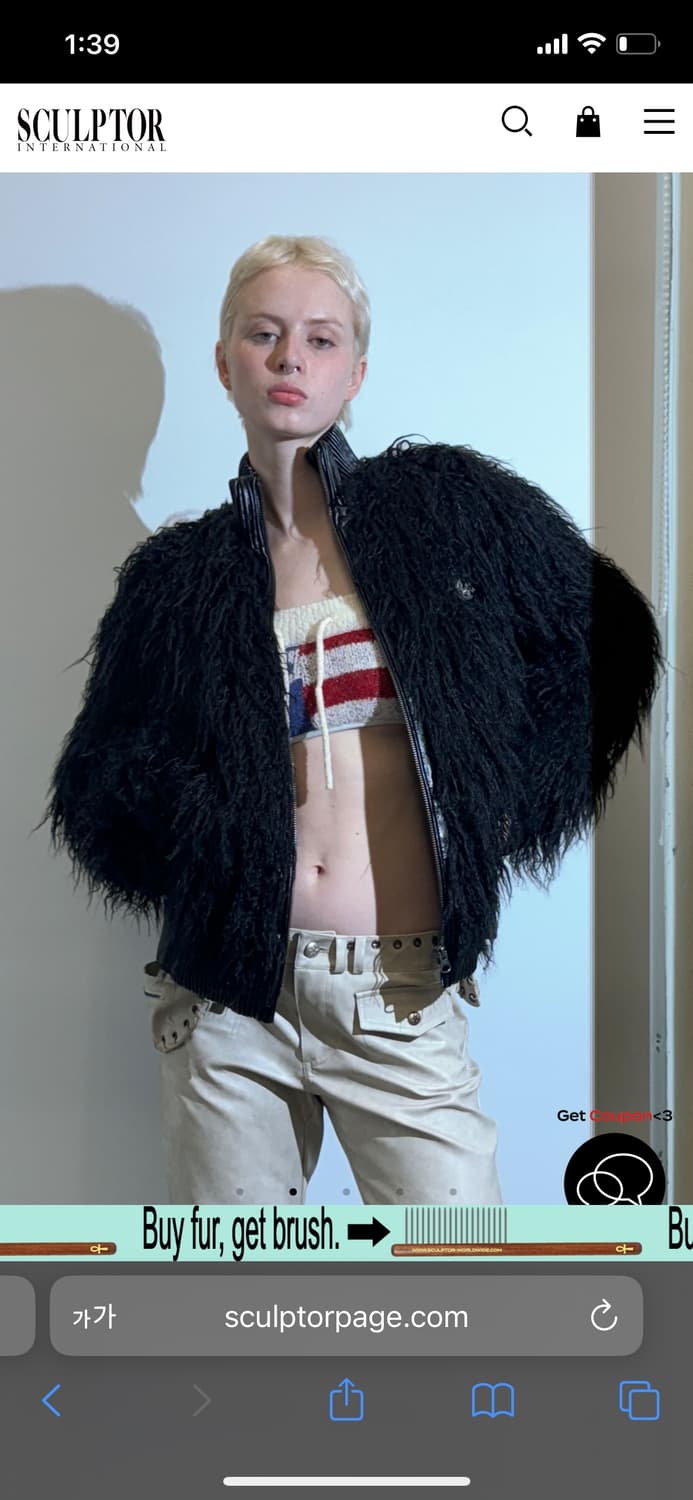 스컬프터 몽골리안 쉬어링 퍼자켓 블랙 S 상품이미지1