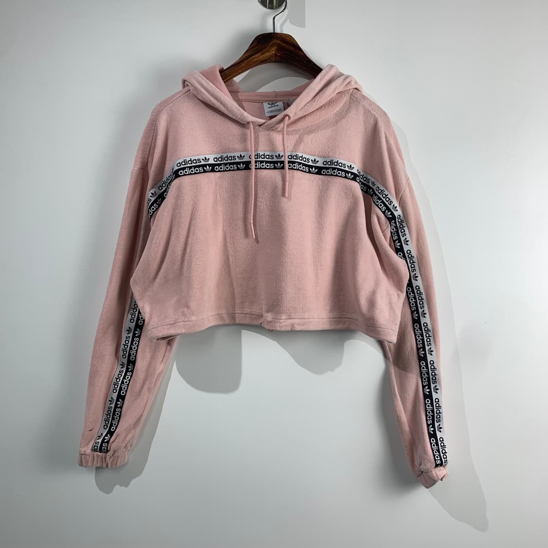 아디다스 딸기우유 플리스 크롭 후드티 상품이미지2