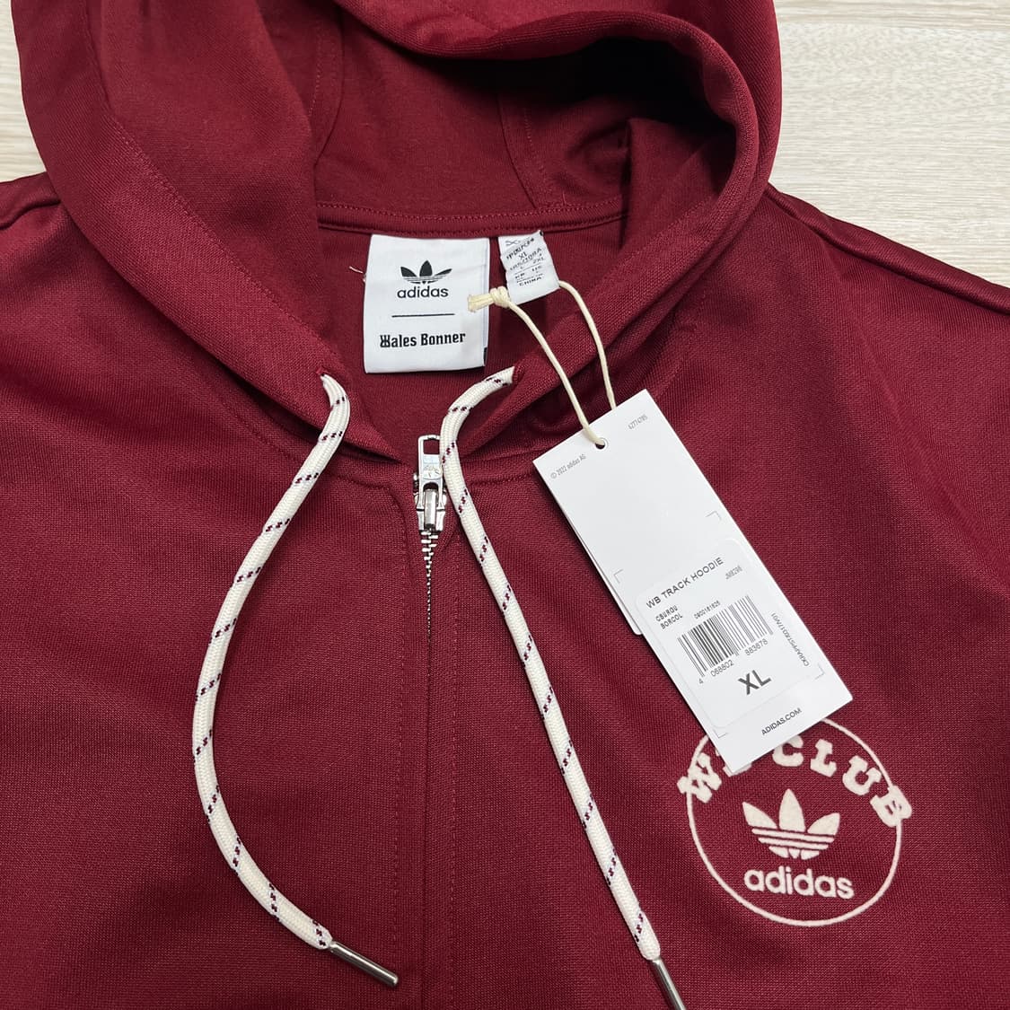 아디다스 웨일즈보너 트랙 후드집업 버건디 XL 새상품 상품이미지2