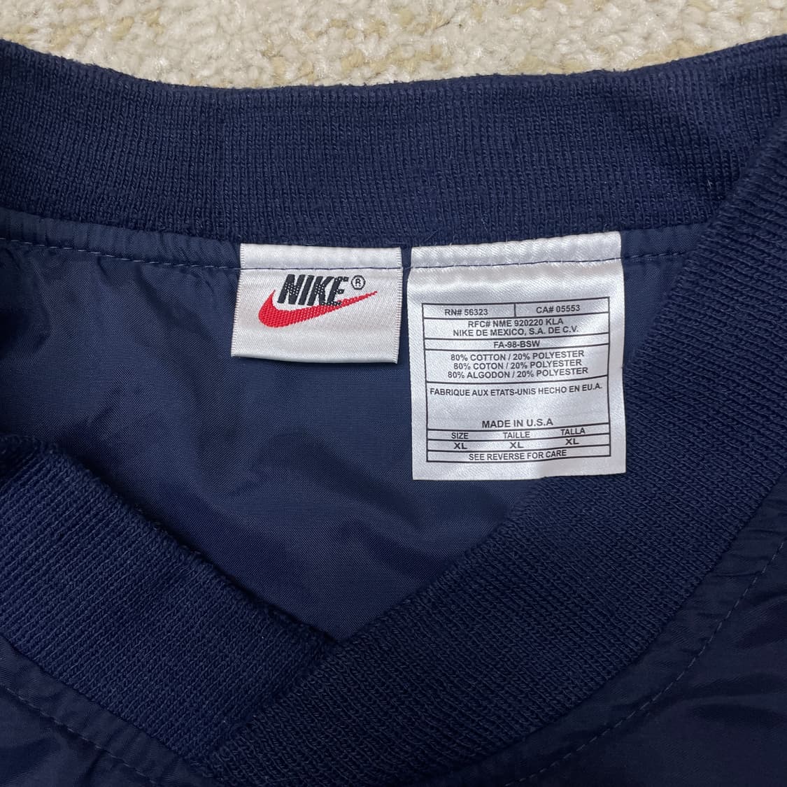 [XL] 90s made USA 나이키 풀오버 웜업 스우시 올드스쿨 자켓 상품이미지5