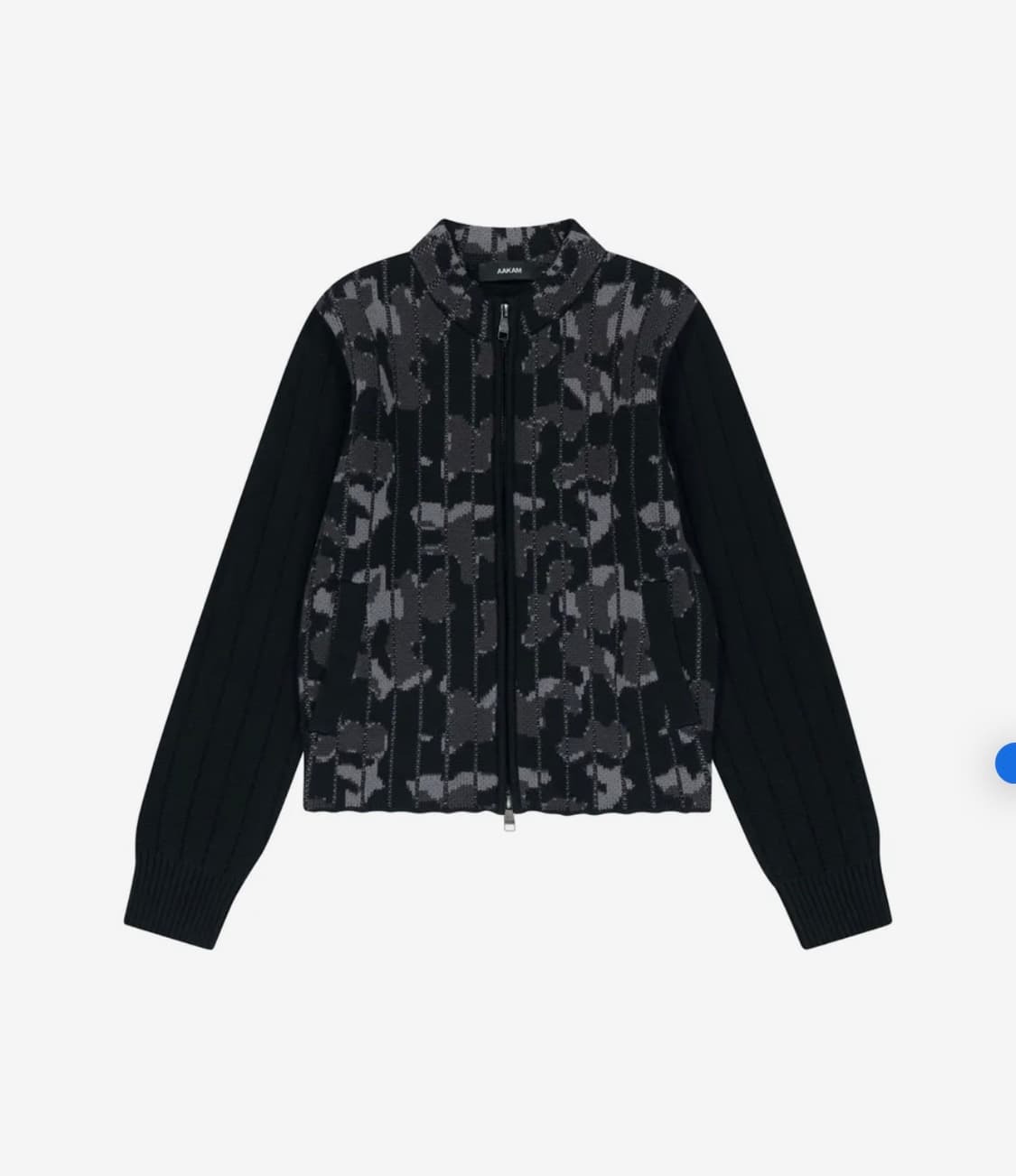 아캄 카모 니트 집업 가디건 Black 2 상품이미지1