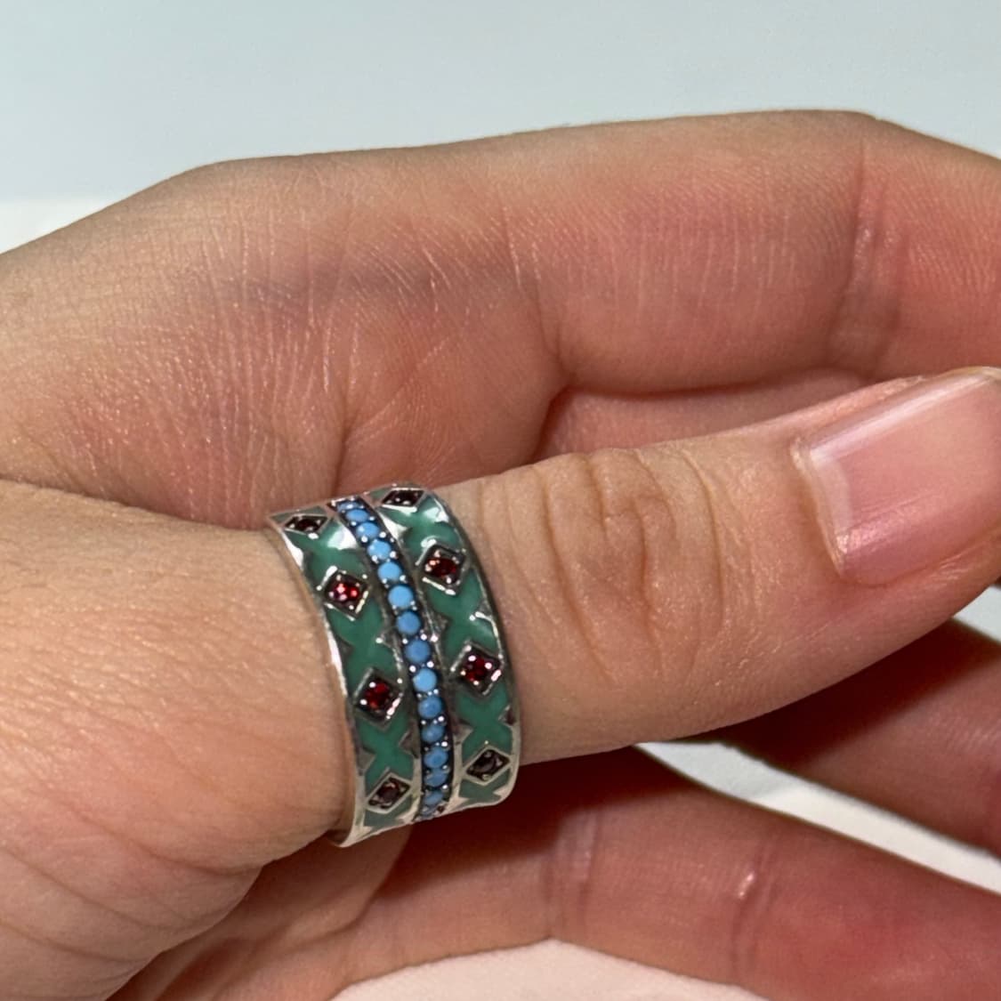 Silver turkey stone ring 실버925 터키석 상품이미지8