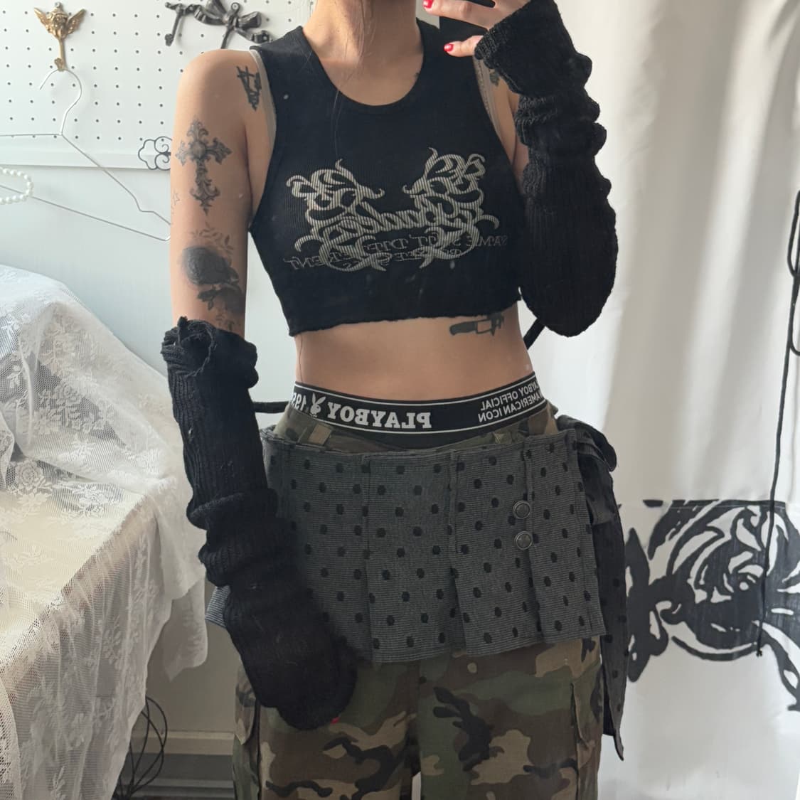 • Dot Pleated Layered Skirt 상품이미지7