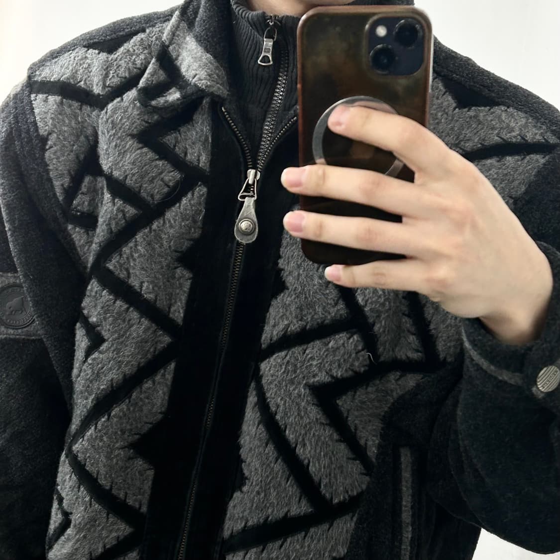 Redox 패턴 모직 봄버 자켓 상품이미지4