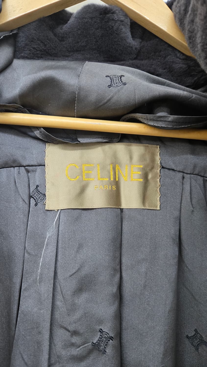 [정품] 셀린느 쉬어드 밍크 롱 코트 블랙 여성 FREE 상품이미지2