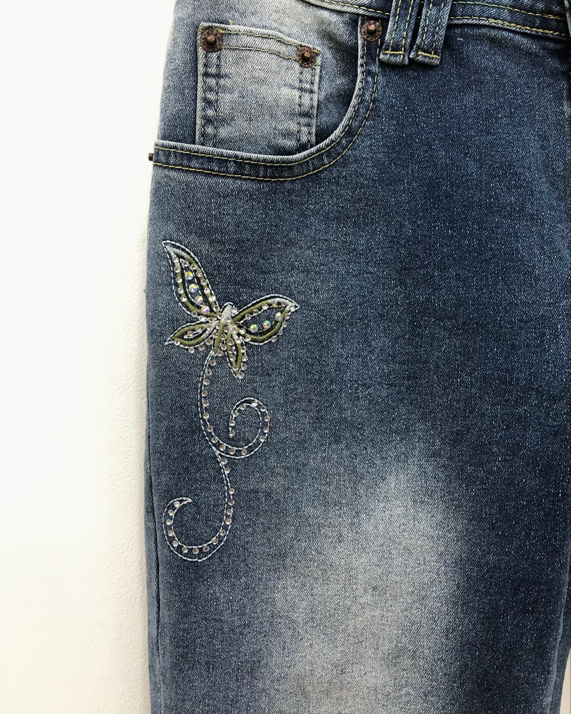 cubic embroidered bootcut denim jeans 상품이미지4