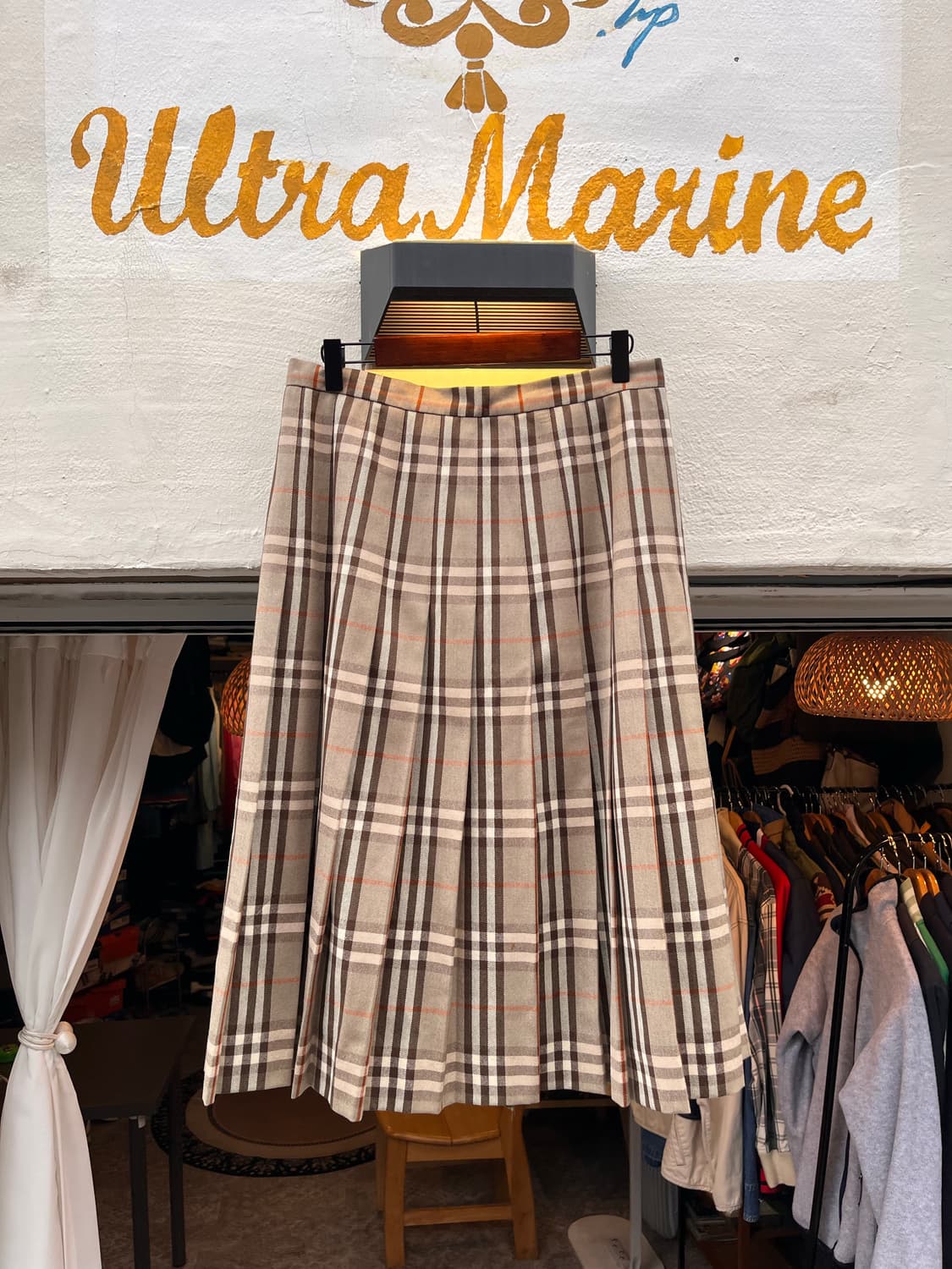 버버리 체크 플리츠 스커트 (영국제) 상품이미지1